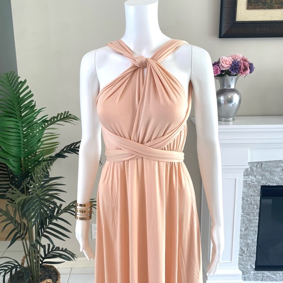 Isla Posh Convertible Infinity Maxi Dress in Beige - Picture 4 of 9